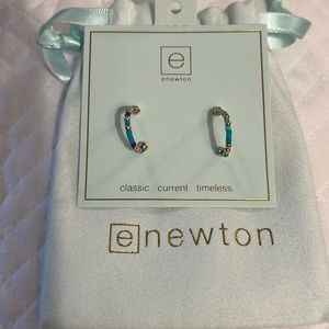 enewton turquoise/gold hoop earrings